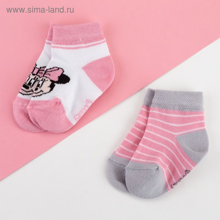 Набор носков Минни Маус, 2 пары, 8-10 см Набор носков Минни Маус, 2 пары, 8-10 см