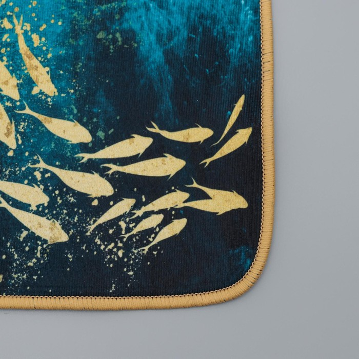 Коврики для ванной и туалета Доляна &laquo;Рыбки&raquo;, 3 шт: 50&times;80 см, 50&times;40 см, 40&times;43 см