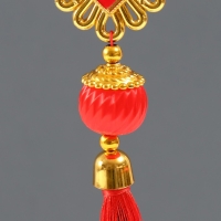 Подвеска пластик, текстиль "Китайский фонарик и узелок - На счастье" 3х8,5х36 см Подвеска пластик, текстиль "Китайский фонарик и узелок - На счастье" 3х8,5х36 см