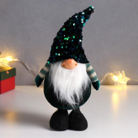 Кукла интерьерная "Дед Мороз в зелёном колпаке с пайетками" 33х9х14 см Кукла интерьерная "Дед Мороз в зелёном колпаке с пайетками" 33х9х14 см