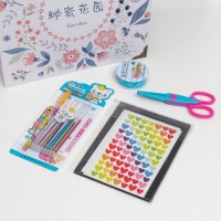 Фотоальбом на кольцах 30 листов "Цветочный сад" чёрные листы 28х26,5 см