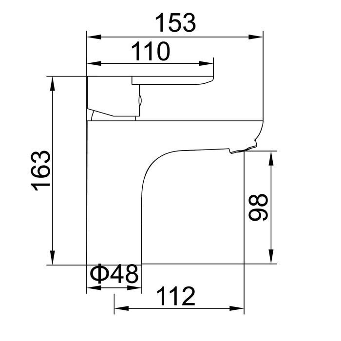 Смеситель для раковины Accoona A9008, однорычажный, хром