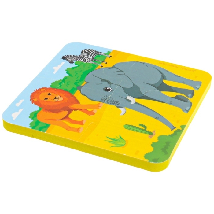 Мягкий пазл для малышей &laquo;Животные мира&raquo;, 16 деталей, Крошка Я