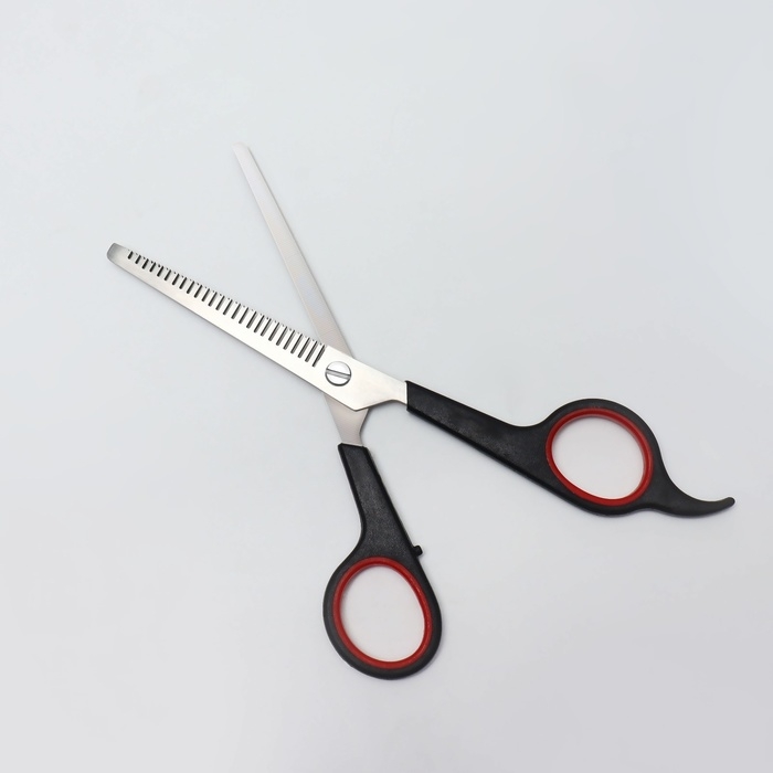 Ножницы филировочные с упором, лезвие &mdash; 6,5 см, цвет МИКС