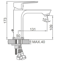 Смеситель для раковины Accoona A90126AW, однорычажный, длина излива 131 мм, золото Смеситель для раковины Accoona A90126AW, однорычажный, длина излива 131 мм, золото