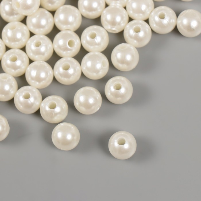 Набор бусин "Жемчуг" d 10 мм, 250 гр, молочный