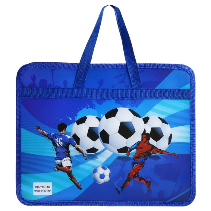 Папка с ручками пластиковая А4, 37 х 22 х 5 см Папка с ручками пластиковая А4, 37 х 22 х 5 см "Футбол"