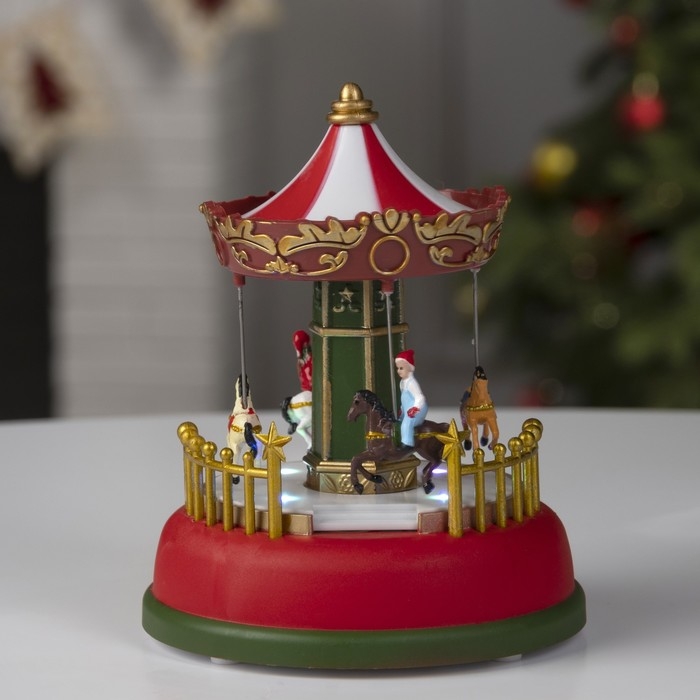 Светодиодная фигура «Карусель» 12 × 16 × 12 см, полистоун, батарейки АААх3 (не в комплекте), свечение RGB Светодиодная фигура «Карусель» 12 × 16 × 12 см, полистоун, батарейки АААх3 (не в комплекте), свечение RGB