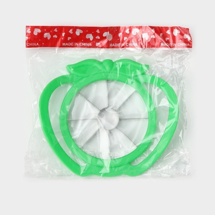 Яблокорезка Доляна «Яблоко», 16 см, с ручками, цвет зелёный Яблокорезка Доляна «Яблоко», 16 см, с ручками, цвет зелёный