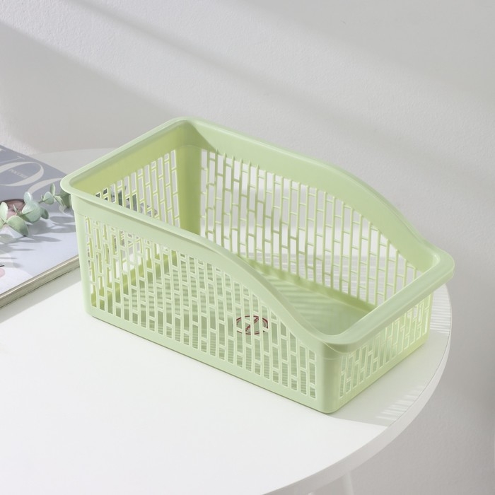 Корзина для хранения Доляна, 29&times;17,5&times;12,5 см, цвет фисташковый