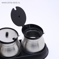 Набор стеклянных банок для сыпучих продуктов &laquo;Сияние&raquo;, 31&times;12&times;12 см, на подставке, 3 шт, цвет чёрный