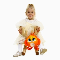 Новый год! Рюкзак детский новогодний &laquo;Смешная змейка&raquo;, плюшевый, цвет оранжевый