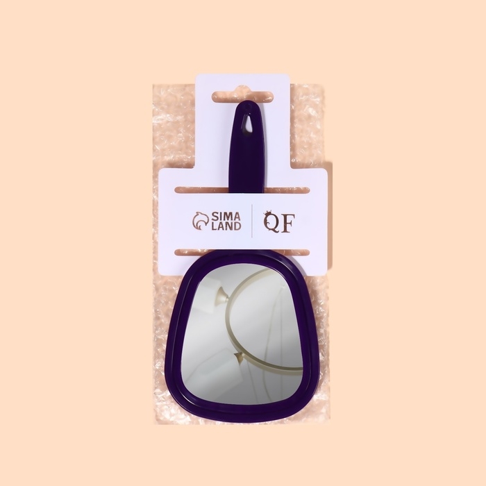 Зеркало с ручкой, зеркальная поверхность 6,5 &times; 6 см, цвет МИКС