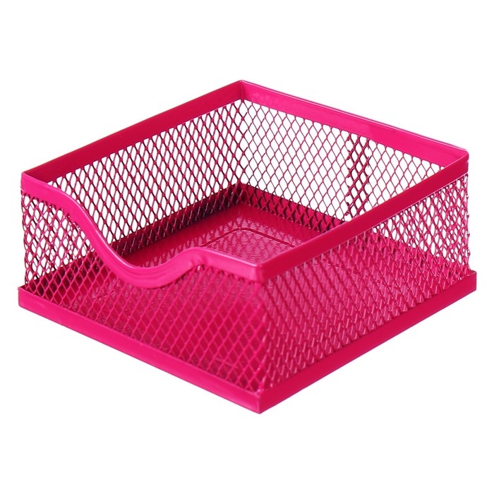 Подставка для канцелярских мелочей 7 отделений, сетка металл, розовая