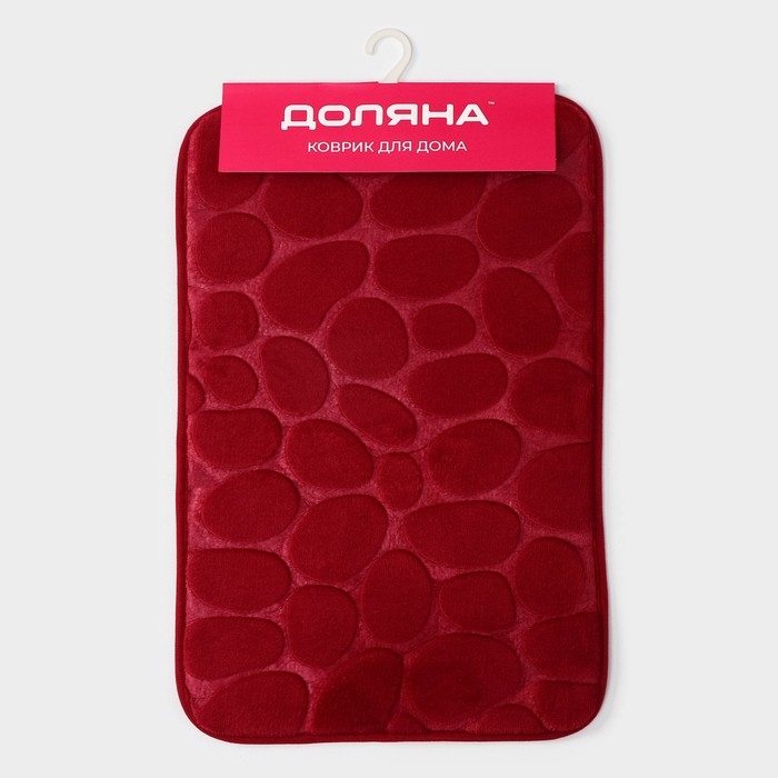Коврик для ванной и туалета Доляна &laquo;Галька&raquo;, 40&times;60 см, цвет бордовый