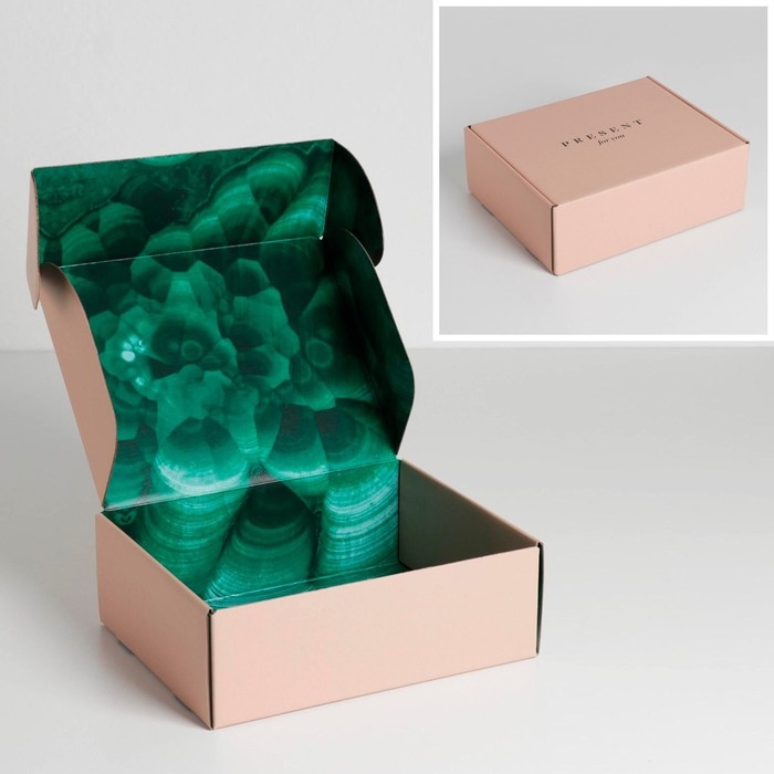 Коробка подарочная двухсторонняя складная, упаковка, &laquo;Малахит&raquo;, 27 х 21 х 9 см