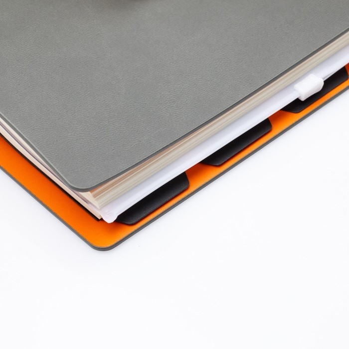 Ежедневник недатированный А5, 120 листов на кольцах FIRENZE, обложка искусственная кожа, блок 70г/м2, серый