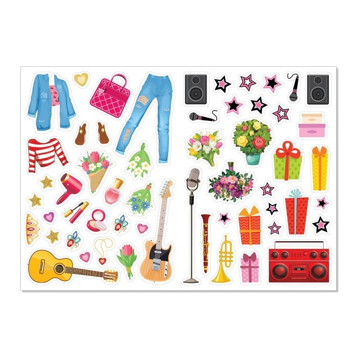 Наклейки &laquo;Наряди куколку. Суперзвезда&raquo;, 12 стр.