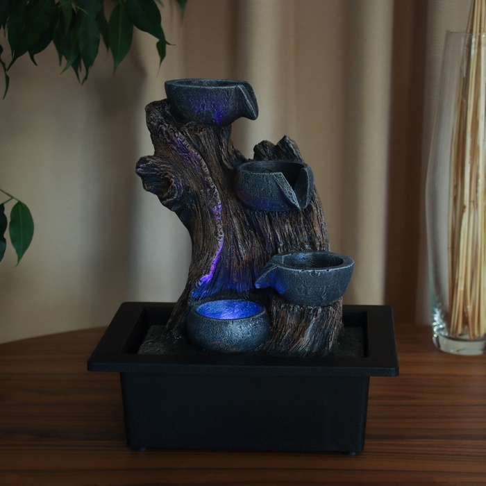 Фонтан Фонтан "Каменные кадки на дереве" 27х23 см (с подсветкой, без шарика)