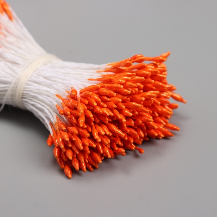 Тычинки для искусственных цветов глянец Тычинки для искусственных цветов глянец "Рисинки" оранжевый набор 360 шт длина 6 см