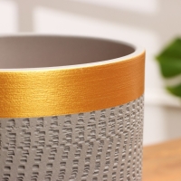 Горшок цветочный "Брюссель" серый золото цилиндр №4, 4,2 л