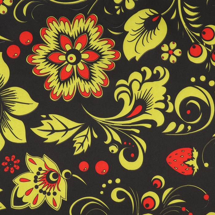 Лоскут для рукоделия, атлас, хохлома, 50 &times; 75 см