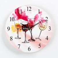 Часы настенные интерьерные "Бокалы", d-23.5 см Часы настенные интерьерные "Бокалы", d-23.5 см