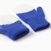 Варежки двойные детские "Мишка", цвет голубой, р-р 16