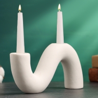 Подсвечник "Жасмин" белый песок, 20х4х10см Подсвечник "Жасмин" белый песок, 20х4х10см