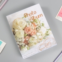 Фотоальбом на 100 фото 10х15 см "Белые розы" золото, в коробке МИКС 5,7х25х26 см