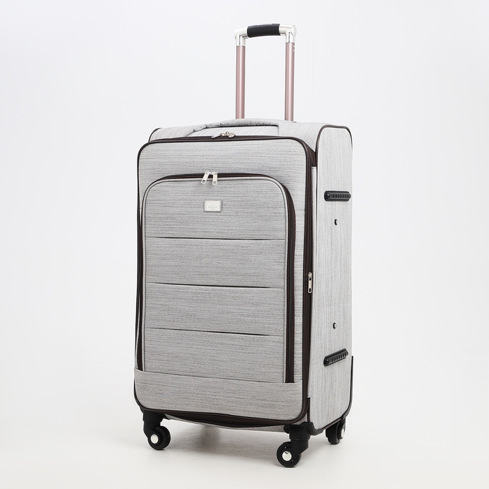 Чемодан большой 95 л (L), отдел на молнии, с расширением, кодовый замок, 4 колеса, наружный карман, цвет серый Чемодан большой 95 л (L), отдел на молнии, с расширением, кодовый замок, 4 колеса, наружный карман, цвет серый
