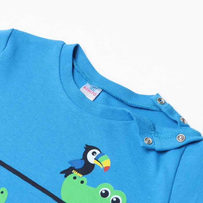 Лонгслив для мальчика, цвет тёмно-бирюзовый, рост 104 см