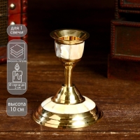 Подсвечник "Жасмин" латунь, перламутр 7,7х7,7х9 см