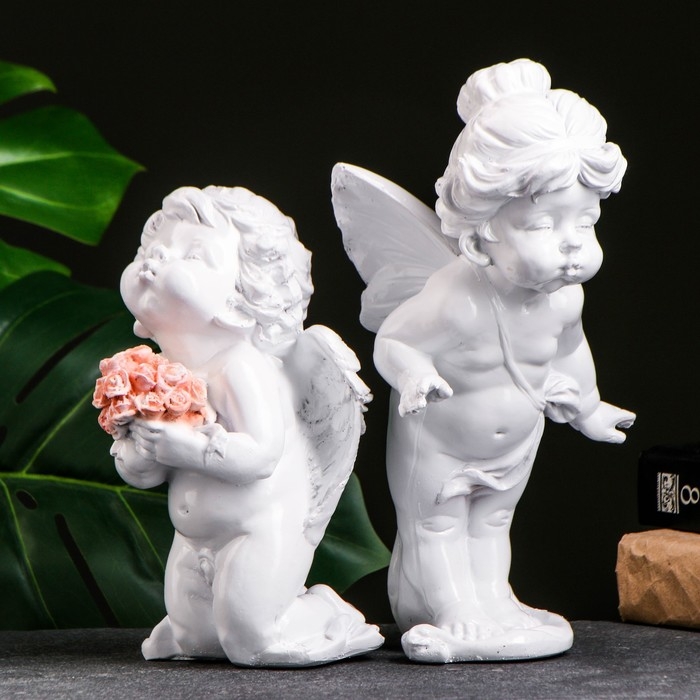 Фигура Фигура "Ангелы целуются" набор из 2шт, 15х27х26см