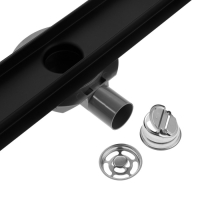 Трап ZEIN, c флaнцeм свободного вращения 360°, 7х70 см, d=40/50 мм, нерж. сталь, черный Трап ZEIN, c флaнцeм свободного вращения 360°, 7х70 см, d=40/50 мм, нерж. сталь, черный