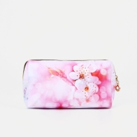 Косметичка на молнии, цвет белый/сиреневый Косметичка на молнии, цвет белый/сиреневый