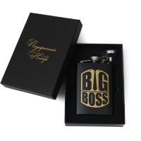 Фляжка для алкоголя и воды BIG BOSS, нержавеющая сталь, подарочная, 240 мл, с воронкой Фляжка для алкоголя и воды BIG BOSS, нержавеющая сталь, подарочная, 240 мл, с воронкой