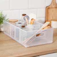 Контейнер для хранения без крышки ROLLY, 11,5 л, 24,2×45×12,9 см, прозрачный Контейнер для хранения без крышки ROLLY, 11,5 л, 24,2×45×12,9 см, прозрачный