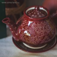Набор чайный Риштанская Керамика "Узоры", 9 предметов, (чайник 0.8 л, пиалы 0.3 л) Набор чайный Риштанская Керамика "Узоры", 9 предметов, (чайник 0.8 л, пиалы 0.3 л)
