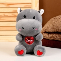 Мягкая игрушка «Бегемотик», размер 22 см, цвет серый Мягкая игрушка «Бегемотик», размер 22 см, цвет серый