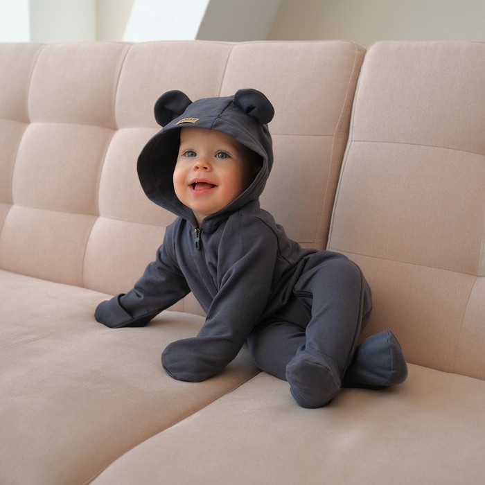 Комбинезон детский MINAKU, цвет графитовый, рост 62-68 см