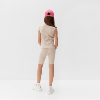 Комплект для девочки (майка и велосипедки) MINAKU, цвет бежевый, рост 98 см Комплект для девочки (майка и велосипедки) MINAKU, цвет бежевый, рост 98 см