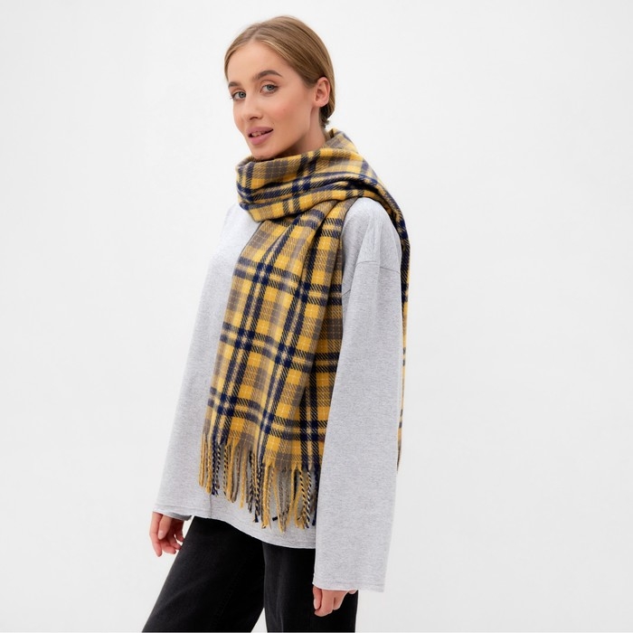 Шарф зимний с кистями MINAKU 65*180 + 8 см клетка Шарф зимний с кистями MINAKU 65*180 + 8 см клетка