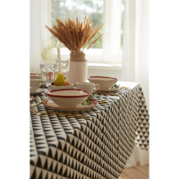 Скатерть Доляна "Треугольники" 145х145&plusmn;3см,100%пэ, рогожка 130 гр/м