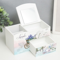 Шкатулка дерево с зеркалом и подставкой "Тележка с лавандой" 10,8х18,5х10 см Шкатулка дерево с зеркалом и подставкой "Тележка с лавандой" 10,8х18,5х10 см