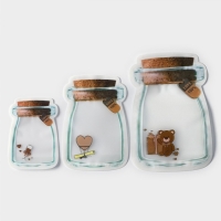 Набор пакетов для хранения продуктов Доляна &laquo;Милахи&raquo;, застёжка zip-lock, 3 шт, 10,2&times;15 см, 13,5&times;19,8 см, 16,8&times;24,8 см