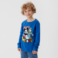 Футболка с длинным рукавом "Микки Маус и друзья", Disney, рост 122-128, синий Футболка с длинным рукавом "Микки Маус и друзья", Disney, рост 122-128, синий