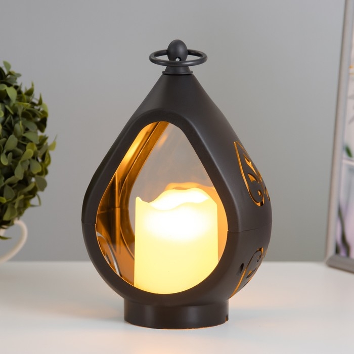 Ночник Ночник "Фонарь средний" LED от батареек 3хААА черный 15х8,5х22 см