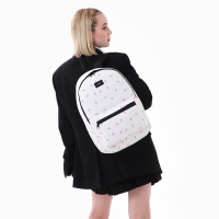 Рюкзак школьный текстильный &laquo;Цветы&raquo;, 42х14х28 см, цвет белый