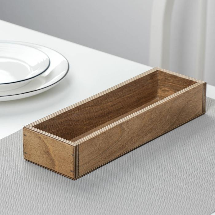 Лоток для подачи столовых приборов Доляна, 25×8×4 см, цвет коричневый Лоток для подачи столовых приборов Доляна, 25×8×4 см, цвет коричневый